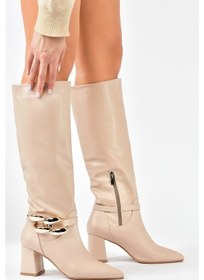 Resim Fox Shoes Ten Kalın Topuklu Kadın Çizme L572951009 