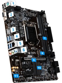 Resim MSI B365m Pro-vh 2666mhz(oc) Ddr4 1151p8 M.2 Hdmı Vga Matx Anakar 