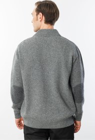 Resim Desen Erkek Minimalist Uzun Kol Kazak Mont - Günlük & Şık - Füme / M 