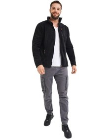 Resim Genius Store Tam Fermuarlı 3 Cepli Outdoor Erkek Polar Ceket Tactical Flecee Siyah 