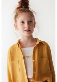 Resim Kız Gömlek 24ynk36373 Sarı 