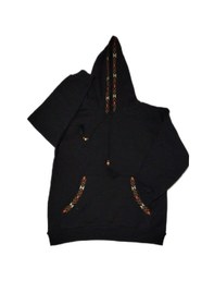 Resim Bigdart Kadın Oversize Kapşonlu Şardonlu Nakışlı Üç İplik Siyah Kadın Sweatshirt SiYAH 