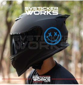 Resim Smile Yazılı Kask Sticker Tüm Kasklar Uyumlu Tek Yön 1 Adet Mavi 