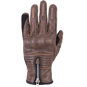 Resim The Biker Jeans Retro Brown Korumalı Motosiklet Deri Eldiveni 
