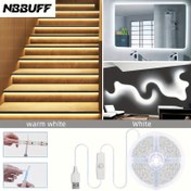 Resim 15.24 metre/9.75 metre/4.88 metre USB LED Şerit Işıkları, 5V 2835 Beyaz/Sıcak Beyaz LED ile Anahtar Düğmesi, Esnek USB Bant, Yapışkan, Kesilebilir TV Arka Işık, Yatak Odası, Dolap, Mutfak, DIY Aydınlatma - NBBUFF 