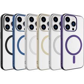 Resim İphone 15 Pro Max Uyumlu Zore Wireless Şarj Özellikli Pixel Magsafe Kılıf-siyah Siyah 