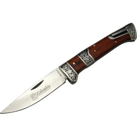 Resim Eco Port MB3936A Kahverengi Av / Kamp Çakısı 20CM- Manuel, Işlemeli, Kemerlikli, Ahşap Sap 