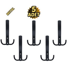 Resim Noktalı Portmanto Vestiyer Askısı Metal Mat Siyah 5 Li Mat Siyah 