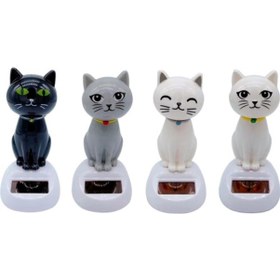 Resim Güneş Enerjili Sallanan Kedi Figürü 