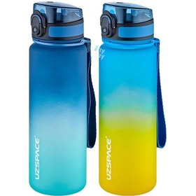 Resim Uzspace 2'li Tritan Matara Seti 500 Ml Çift Renk Softtouch Ff Collection Tritan Su Matarası Lacivert - Turkuaz 