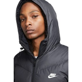 Resim Nike Stormfit Windrunner Primaloft Synthetic Fit Parka Rahat Kalıp Sabit Kapüşonlu Erkek Parka Siyah 