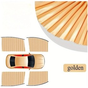 Resim Dashanshop Altın Renkli Manyetik Araç Stor Perde 4lü Set Güneşlik Sun Protection 