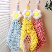 Resim 1 adet Ultra-Yumuşak Chenille El Havlusu Çiçek Deseni ile - Hızlı Kuruyan, Yüksek Emici, Halka ile Asılabilir Mutfak, Banyo, Ev ve Otel Kullanımı için - İdeal Şükran Günü Hediyesi, Banyo Havlusu | Çiçek Desenli Havlu | Ultra Emici Kumaş, Banyo Havluları 