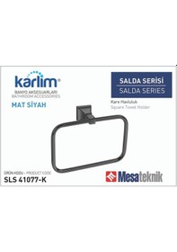 Resim Karlim Salda Serisi Kare Havluluk Siyah 