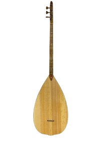 Resim Masif Kiraz Ağacı Klavyeli Mihraplı Kısa Sap Bağlama Profesyonel 