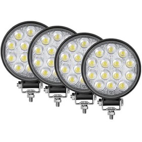 Resim 14 Led Yuvarlak 48w Off Road Sis Farı Lambası Projektör 4 Adet 