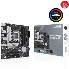 Resim ASUS Prıme B760m-a Ddr4 Hdmı Dp Pcıe 16x V4.0 1700p Matx 