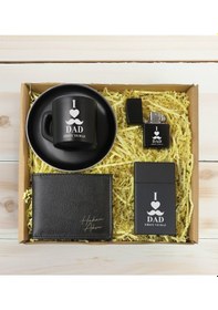 Resim Bk Gift Kişiye Özel İsimli Baba Temalı Siyah Türk Kahvesi Fincanı&cüzcan&çakmak&sigara Kutusu Hediye Seti-1, Babaya Hediye, Babalar Günü Hediyeleri Ko 