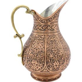Resim Copperdone Ağır El Işlemeli Eskitme Bakır Sürahi Osmanlı Koleksiyonu 2 