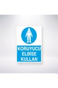 Resim Reysa Tasarım Koruyucu Elbise Kullan 21x28 Arkası Yapışkanlı İş Güvenlik Sticker 
