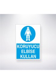 Resim Reysa Tasarım Koruyucu Elbise Kullan 21x28 Arkası Yapışkanlı İş Güvenlik Sticker 