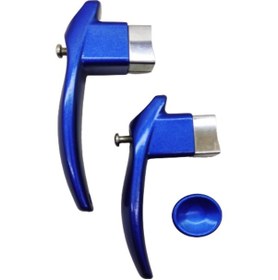 Resim Çaydanlık Sapı Takımı Kulp Tutamak Seti Parlament Mavisi Kare Yanmaz 