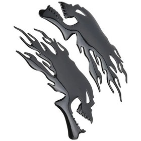 Resim Symbee Evrensel Motosiklet Yakıt Deposu Çıkartması - Esnek Plastik, 150x65 Mm, Siyah, 2'li Paket 