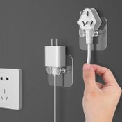 Resim 12 Adet Şeffaf Fiş saç tokası - Güçlü Yapışkanlı Çok Fonksiyonlu Fiş saç tokası, Delme Gerektirmeyen Güç Kablosu, Mutfak Duvar Priz Depolama ve Sabitleme Cihazı 