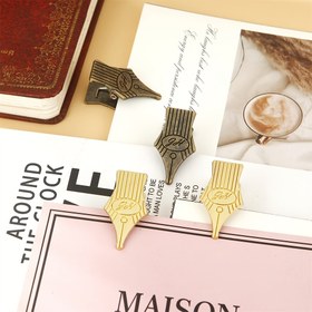 Resim 1 Adet Çinko Alaşımlı Uzun Kuyruklu Kağıt Klipsi - Kaymaz Diş Desenli, İlham Verici Sözler, Bronz/Altın Kaplama | Şık Ofis & Okul Organizatörü, Faturalar, Fotoğraflar, Notlar İçin | Dayanıklı Metal Masa Aksesuarı, Hafif Lüks Kırtasiye Hediyesi, Sevimli Ofis Malzemeleri, Belge Düzenleyici, Zarif Tasarım, Yüksek Kalite Bitim 