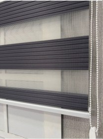 Resim Donatti Zebra Stor Geniş Plise Güneşlik Perde Antrasit Gri Antrasit Gri 