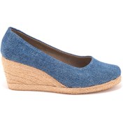 Resim Star Tombis Gerçek Elişi Kot Espadril Dolgu Topuk Handmade 