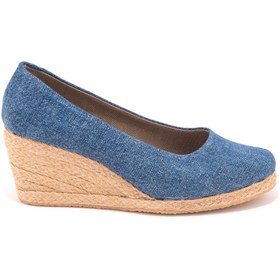 Resim Star Tombis Gerçek Elişi Kot Espadril Dolgu Topuk Handmade 