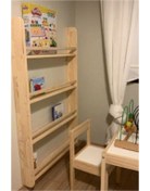 Resim SALİHA Ahşap Montessori Kitaplık Çocuk Odası Eğitici Kitaplık 