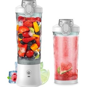 Resim Hfambition 600ml Usb Şarjlı Taşınabilir Blender - 150w 6 Bıçaklı, 2 Modlu, Ip67 Su Geçirmez, Ev Kullanıma Uygun Meyve Sokağı Makinesi Beyaz 