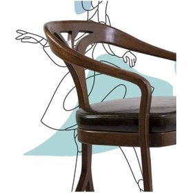 Resim Bengimobilya Sandalye Zus155 Desen Sırtlık Model Tam Kolçak Ahşap Iskelet Par 