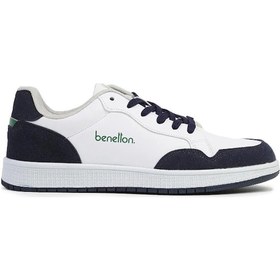 Resim Benetton 30870 Kadın Günlük Sneaker Ayakkabı Beyaz Lacivert Beyaz Lacivert 