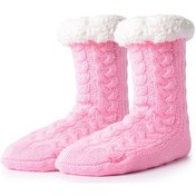 Resim Ximistore9 Kışlık Kalın Floklu Isı Sağlayan Zemin Çorabı - Tek Boyut - Pudra Rengi D1 