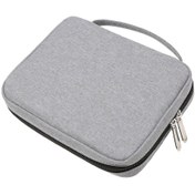 Resim Folinda Gri Çift Katlı Nylon Su Geçirmez Elektronik Aksesuar Organizer: Şarj Kablosu, Telefon, Kulaklık, Powerbank Taşıma Çantası 