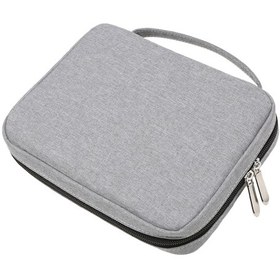 Resim Folinda Gri Çift Katlı Nylon Su Geçirmez Elektronik Aksesuar Organizer: Şarj Kablosu, Telefon, Kulaklık, Powerbank Taşıma Çantası 