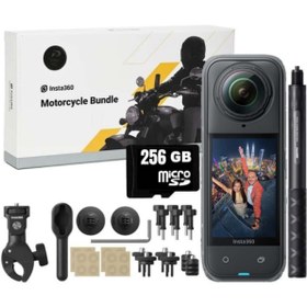Resim Insta360 X5 Aksiyon Kamerası Motosiklet Kiti + 256 GB SD Kart 