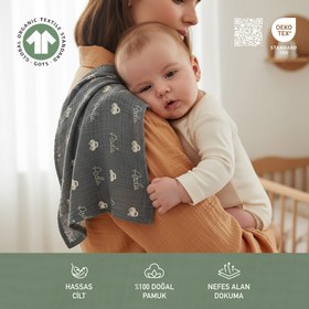 Resim Kişiye Özel %100 Pamuk Müslin 10’lu Omuz Bezi Paketi - 40x40 cm / 10'lu Paket / Fildişi 