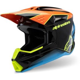 Resim Alpinestars SM3 Youth Fray Off-Road Çocuk Genç Motosiklet Kaskı Siyah / Mavi / Oranj 