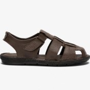 Resim Erkek Hakiki Deri Yazlık Hafif Günlük Ayakkabı Sandalet Kahverengi Kahverengi 