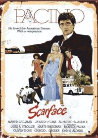Resim Scarface Retro Ahşap Tablo - Al Pacino Poster Tasarımı 