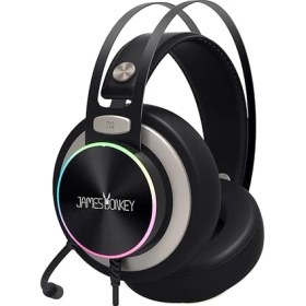 Resim James Donkey 712 Siyah 7.1 Surround Rgb Gaming Kulaklık Neodimyum 50MM Sürücüler 112DB Hassas Mikrofon -43DB Rgb LED Aydınlatmalı Manuel + Yazılımla Ses Kontrol USB Bağlantı ve Ses Kartı 