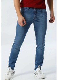Resim Erkek Mavi Slim Fit Likralı Esnek Jean Kot Pantolon Mavi 