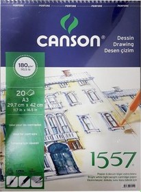 Resim Canson 1557 Eskiz Defteri Spiralli 180G 20 Yaprak A3 