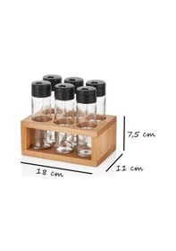 Resim Melik'S Lima 6Lı Baharatlık Seti Ahşap Stantlı Baharat Takımı 6Lı Set 
