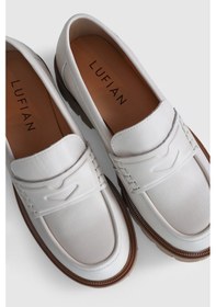 Resim Lufian Anna Kadın Deri Ayakkabı Ekru Ekru 122230010100520 Ekru 