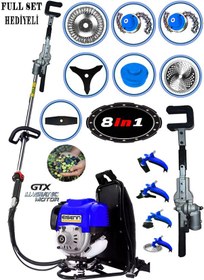 Resim Eisenn Ergo9000 Sırt Tip Benzinli Motorlu Tırpan + Zeytin Badem Hasat Makinesi 9 Parça Özel Set 